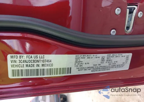 2022 Jeep Compass Limited 4X4 из США, поврежденный, VIN 3C4NJDCB3NT107464